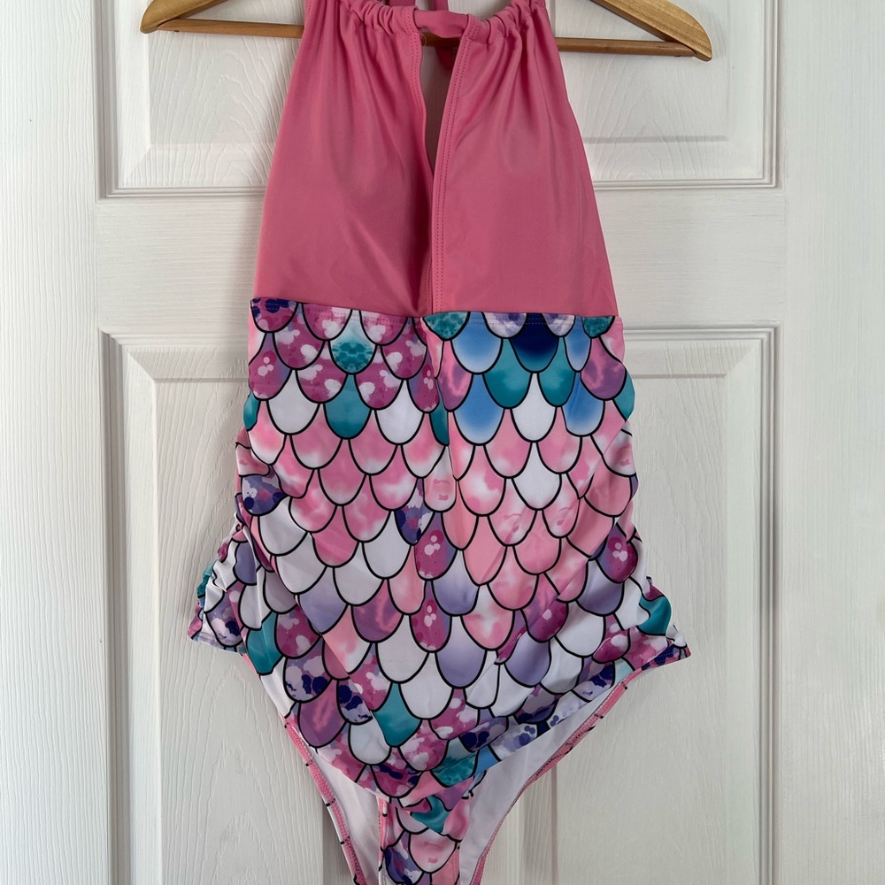 Pink and Multicolor Mermaid Scale Swimsuit